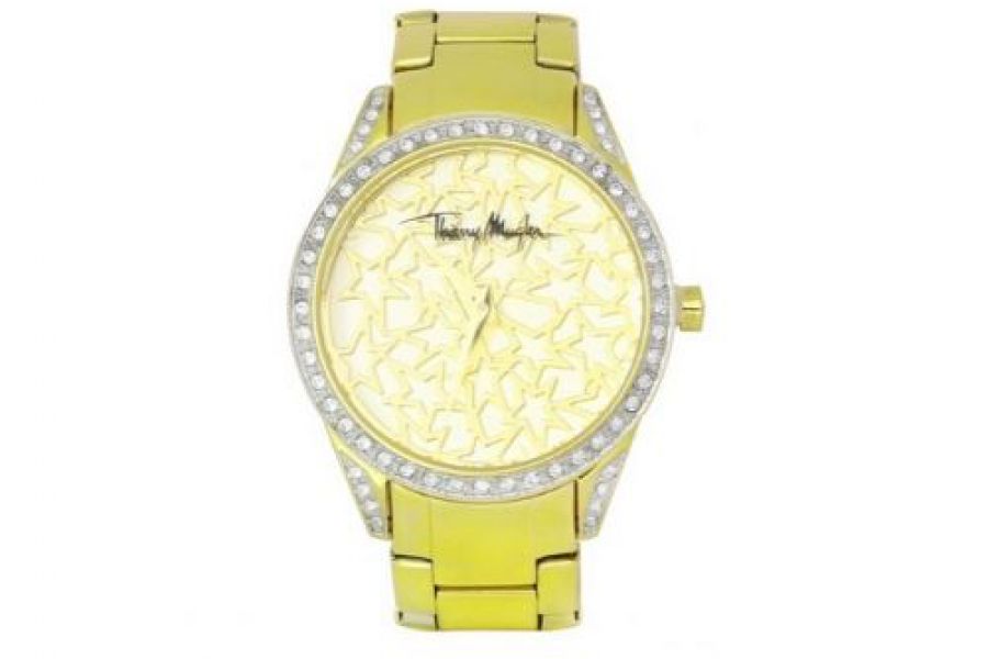 Thierry Mugler - Stainless Steel Case Gold Plated Band Ladies Watch - 4725102